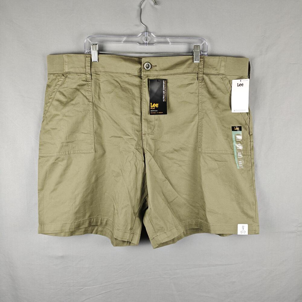 Lee Bermuda Shorts Womens 24W Green Ultra Lux Comfort 9 Inseam Plus Stretch